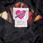 Keren Hart Vintage Silk Track Jacket Small Tulip Print Brown Rust Green Zip Size undefined Photo 1