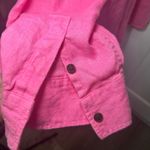Athleta NWT  Retreat Linen‎ Shirt XL Extra Large Pink Button Down Long Sleeve Top Photo 3