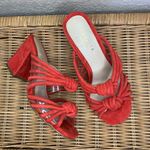 Cecelia New York Harper Red Suede Knotted Strappy Heeled Mules Size 6 Photo 0