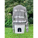 Poof Apparel Gray Grey Green White Ivory Tie Dyed Destroyed Frayed Sweater Women's S Small Photo 5