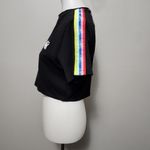 SikSilk Black Logo Stipe Cropped Short Sleeve Tee Size Large Photo 5