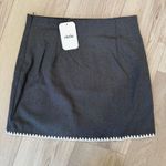 Elodie Revolve Preppy Gray Stitch Trim Academia Skirt NWT Small Photo 3