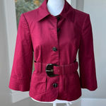 The Limited Vintage Y2K Collection Red Burgundy Fitted Belted Blazer Jacket Small Photo 0