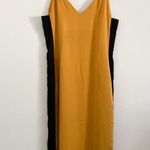 One Teaspoon Queenie Slit Maxi Slip Dress Side Stripe Mustard Sz XXS Photo 1