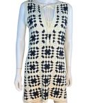 frame denim FRAME Crochet Tassel Popover Mini Dress in Navy Photo 4