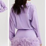 House Of CB NWOT  Tyra Orchid Satin Feather Shirt Dress Size XS Photo 2