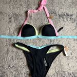 PINK - Victoria's Secret Victoria's Secret PINK Bikini neon/black block style colors woman's size L/XL Photo 0