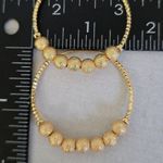 Gold Filled Frosted Bead Hoop Earrings Photo 3
