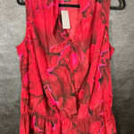 Lane Bryant Lane Collection Red Floral Tank Size 1X Photo 0
