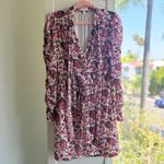 Monique Lhuillier ML  Velvet Devore Burnout Paisley Mini Dress in Pink size 10 Photo 2