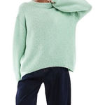 ZARA ‎ Women’s Mint Green Wool Blend Chunky Cable Knit Sweater Large Long Sleeve Photo 0