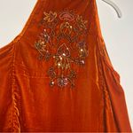 Free People  Jills Sequin Swing Halter Dress Orange XSmall Photo 8