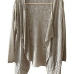 B2 Elena Baldi Women's Beige Lace Trim Duster Cardigan Italian Made Size S Tan Photo 0