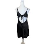Victoria's Secret  Y2K Black Silk Slip Dress Open Back Chemise Tie Back Sexy Photo 2