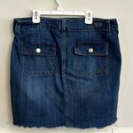Seven7 Blue Denim Utility Raw Hem Pockets Skirt Size 8 Photo 1