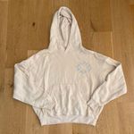 Boys Lie  Oversized Graphic Hoodie Racer Girl Size M in Cream Blue Photo 0