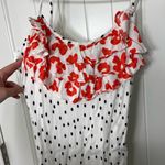 EUC RIXO women’s basketball team white cream black polka‎ dot ruffle lined dress Size XS Photo 1