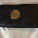 Black Leather Wallet with Gold Accent Photo 0