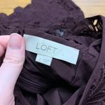 Loft Lace Dress Womens 6 Purple Floral Overlay 3/4 Sleeve Party Cocktail Plum Photo 4
