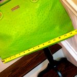 Kate Spade Lime Green Ostrich Leather Three Pocket Silver Chain Shoulder Bag Photo 6