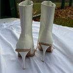 Cape Robbin  White and Gold Lace-Up Heeled Boots Photo 4