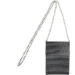 AIBEARTY Rhinestone Cell Phone Purse Mini Crossbody Clutch Bag w/ Chain Womens Silver Photo 3