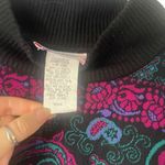 The American Collection Vintage 80s Medium Black Floral Grunge Mock Neck Sweater Photo 4