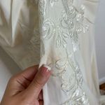 David's Bridal Galina Signature Long Sleeve Ivory Sheer Beaded Wedding Dress 4 Photo 6