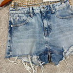 Alexander Wang NWT  Bite Zip High Rise Jean Shorts Cut Off in Pebble Bleach 25 Photo 4