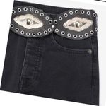 The Kooples  BLACK STRAIGHT-CUT JEANS WITH WESTERN BELT Size 26 Photo 3