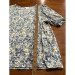 LC Lauren Conrad Lauren Conrad Blue Floral Blouse 0X Women’s Short Sleeve Top Shirt Plus Ruffle Photo 5