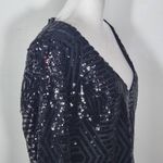 City Chic  Long Sleeve Black Sequin Sheath Dress Size XL NWT Sequin Formal Dress Photo 4