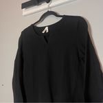 Pact  Long Sleeve Top Black Size Medium Split Notched Collar Basic Photo 1