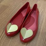 Melissa  Red gold heart jelly Valentine space love slip on rubber flats size US 8 Photo 0