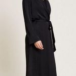 Barefoot Dreams 💕💕 Washed Satin Notch Collar Robe ~ Black Medium M NWT Photo 2