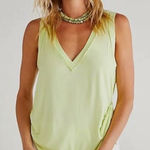 We The Free | FREE PEOPLE | Women's Lime Green V Neck Sleeveless Tank Top Photo 0
