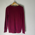 AQUA  Cashmere Burgundy V Neck Cashmere Sweater Size Small Photo 1