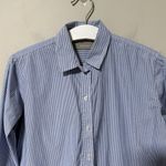 Everlane Women’s Oxford Top Blue and White Stripe Size 2 Long Sleeve Collar Photo 1