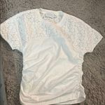 Tanya Taylor White Short Sleeve T-Shirt Blouse Photo 4