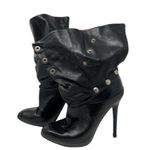 Alexander McQueen STUDDED PIRATE HIGH HEEL BOOTS IN BLACK LEATHER sz 38 Photo 1