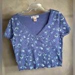Cut & Paste Womens Blue Short Sleeve V Photo 12