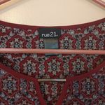 Rue 21 Purple Floral Paisley Print Design Button Sleeve Long Tunic Top Dress Photo 6