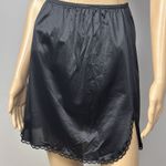Vintage Wondermaid Half Slip Short Black Size Small 100% Nylon USA Made Lace Photo 0