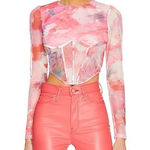 Bardot  Mesh Floral Corset Top Photo 0