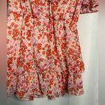 ZARA Red and Pink Floral Ruffle Flutter Romper Medium Photo 6