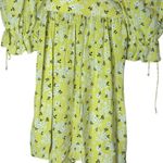 For Love & Lemons Chrysanthemum Mini Dress Lemonade Yellow Floral Medium Photo 13