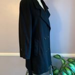 Vintage black wool Dumas double breasted coat with shoulder pads Size 10 Photo 2