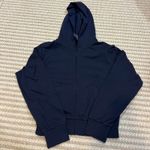 SKIMS  Cotton Jersey Zip Up Hoodie in Navy Photo 0