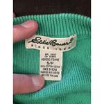 Eddie Bauer Sweater Womens Small Green Knit Pullover Raglan Pocket Crewneck Photo 5