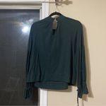 Ranna Gill Green Egret Bird Embroidered Boho Blouse Size Small Photo 5